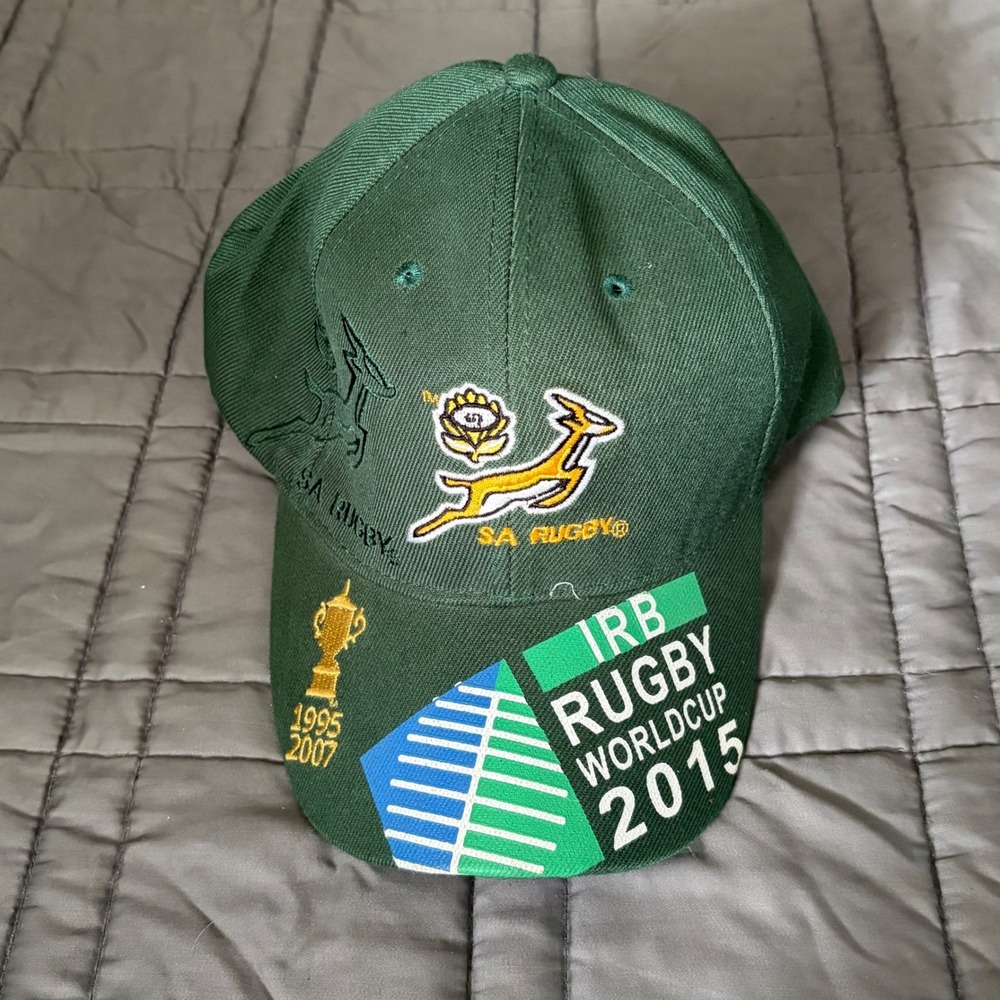 SA Rugby Springboks IRB Rugby World Cup 2015 Green Adjustable Baseball Cap Hat